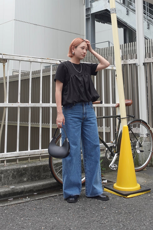2wayチェックレイヤードデニム